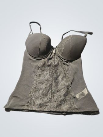 Schwarzes Spitzen-Corsagen-Top