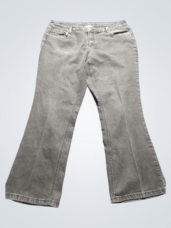 CJ Banks Women's Grey Bootcut Jeans with Embellished Pockets