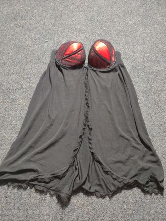 Black lace trim babydoll negligee