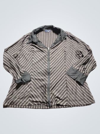 Reitmans Striped Zip-Up Shirt