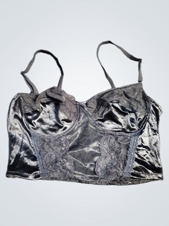Schwarzes Spitzen-Corsagen-Top