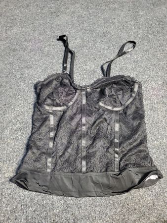 Schwarzes Spitzen-Corsett-Top