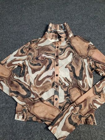 Stradivarius Mesh Button-Up Shirt