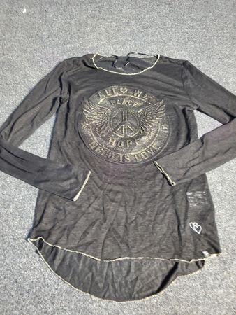 Black Long Sleeve Shirt with All We Need Is Love Peace Hope Graphic