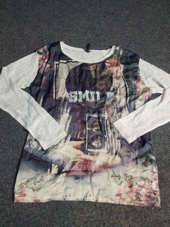 J.J.L SMILE Graphic Print Long Sleeve T-Shirt