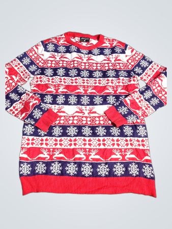 JEFF&CO Men's Christmas Reindeer Snowflake Sweater
