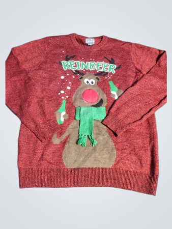 Pull de Noël moche avec un renne de vœux de saison
