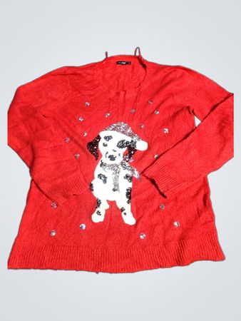 Pull en tricot à sequins dalmatien F&F