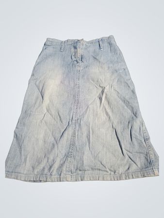 Jupe midi A-line en denim délavé