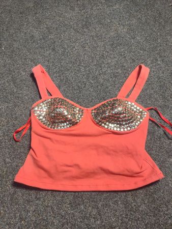 Bustier-Oberteil mit Korallenbesatz