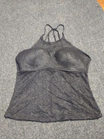 XOXO schwarzes Spitzen-Tankini-Oberteil