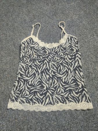 Zebra-Print-Spitzenbesatz-Camisole