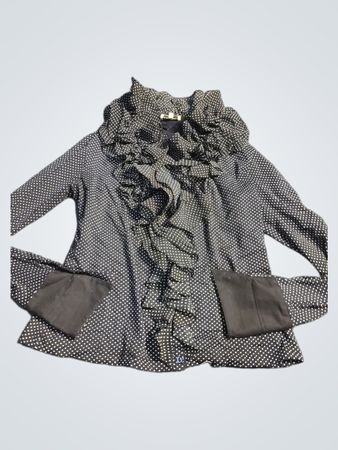 Blanc Nature Polka Dot Ruffle Blouse