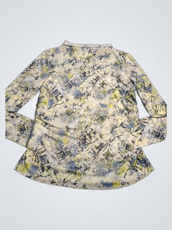 Langarm-Oberteil mit Mockneck und abstraktem Muster