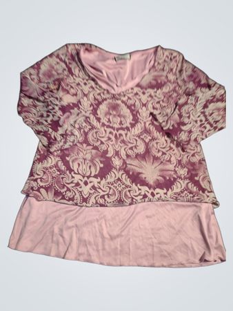 Woodpecker Collection Damen Rosa Blumenmuster Lagenlook Top
