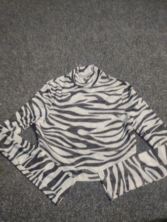 Zebra-Print Rollkragenoberteil