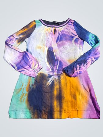 Sportmax Langärmeliges Kleid mit mehrfarbigem Print