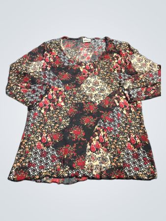 YESSICA florales Patchwork Langarm-Oberteil