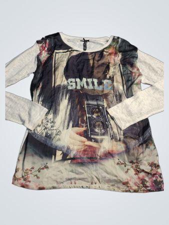 Mein Lazy Girl "Smile" Grafik-Langarm-T-Shirt
