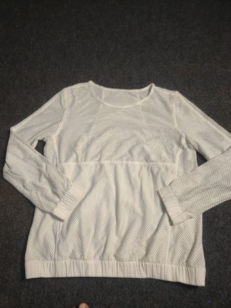 Weißes Mesh-Longsleeve-Oberteil