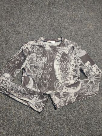 ROMWE Graphic Mesh Langarm-Top