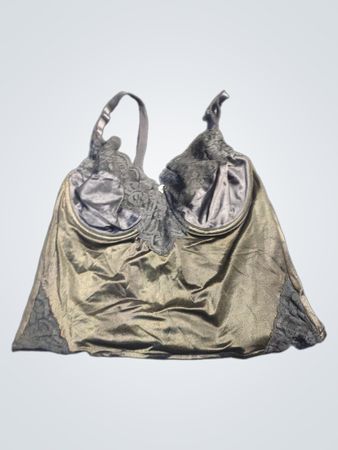 Schwarzes Camisole mit Spitzenbesatz