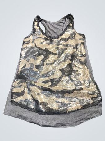 Camouflage-Pailletten-Top