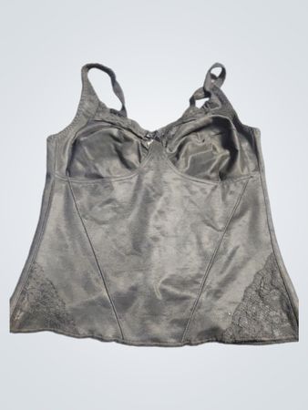 Schwarzes Camisole mit Spitzenbesatz