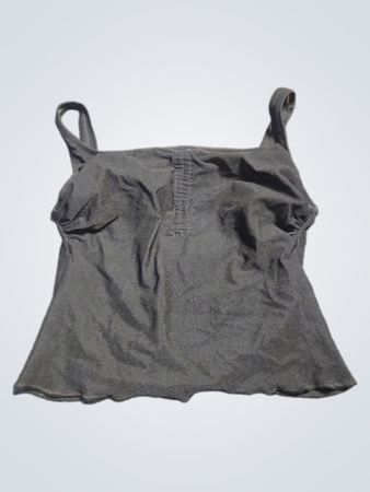 Schwarzes Tankini-Oberteil mit integriertem BH