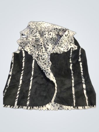 Damen Weste aus Kunstpelz mit Leopardenmuster