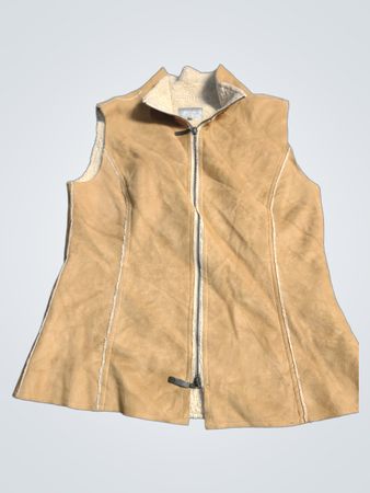 Per Una Wildleder-Weste mit Sherpa-Futter