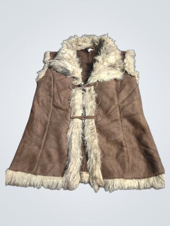 Elegance Weste mit Kunstpelzbesatz