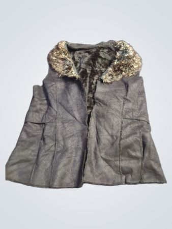 CANDA COLLECTION schwarze, mit Kunstfell gefütterte Weste