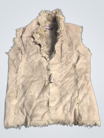 Denim & Co. Kunstwildlederweste mit Kunstpelzbesatz
