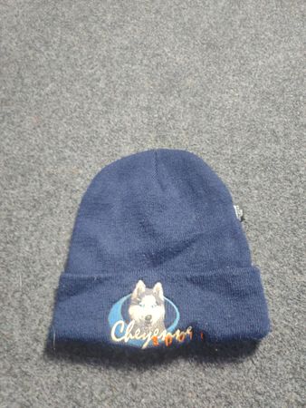 Blaue Mütze mit Husky-Grafik