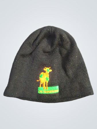 Schwarze Mütze mit Kuh-Logo
