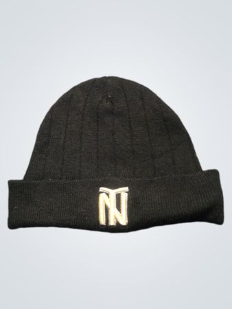 Schwarze Beanie mit Logo