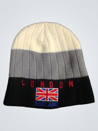 Gestreifte Mütze mit Stickerei "London England