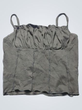Schwarzes gerafftes Camisole-Oberteil