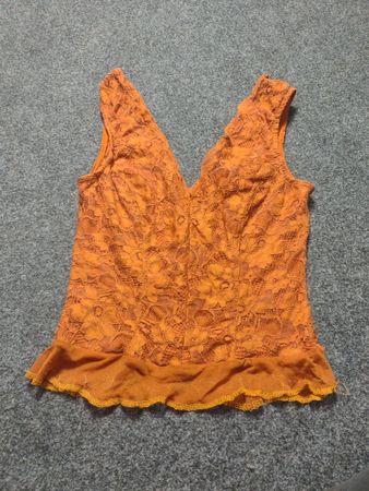 New Look Orange Spitzen-Cami-Top