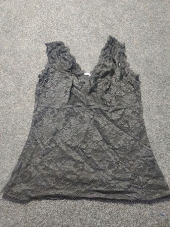 Schwarzes Spitzen-Tanktop