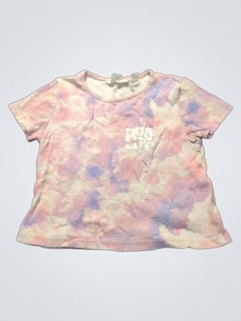 Rosa- und lila Wolkenprint-T-Shirt
