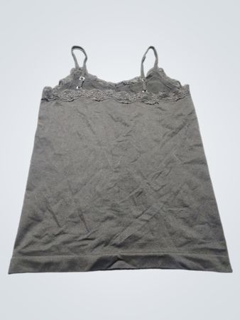 Schwarzes Camisole mit Spitzenbesatz