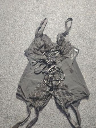 Cottelli Collection Schwarzes Spitzenkorsett Dessous