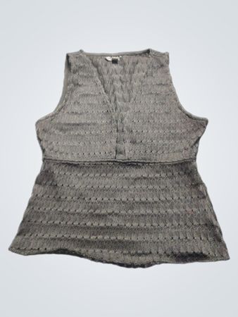Topshop schwarzes gestricktes ärmelloses Top