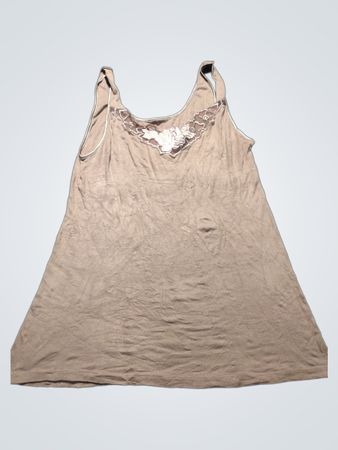 Braunes Camisole mit Spitzenbesatz