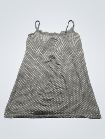 Damen-Trägershirt in Dunkelgrau mit weißen Polka-Dots