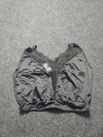 Spitzenbesatz-Camisole schwarz