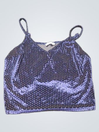 Blaues Samt-Camisole-Top