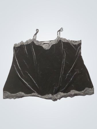 Achtung Black Velvet Lace Trim Cami